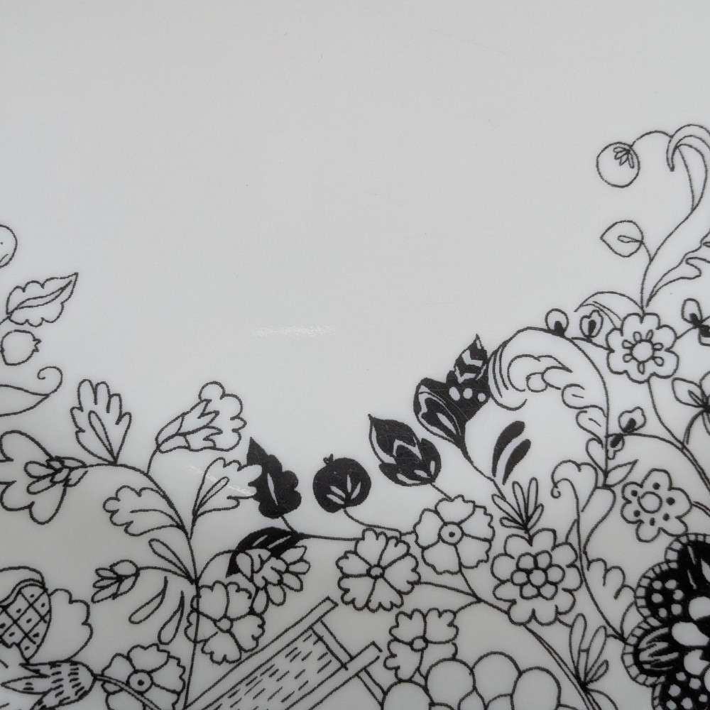 12 Corelle Uptown Garden Plates, 6 Appetizer & 6 Dinner, Black & White Floral - Picture 10 of 15